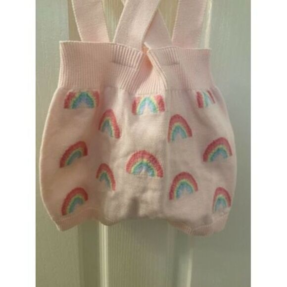 Angel Dear Rainbow Suspender Knit Shorts Bloomers Pink Size 12-18 Months NWT - Picture 9 of 9